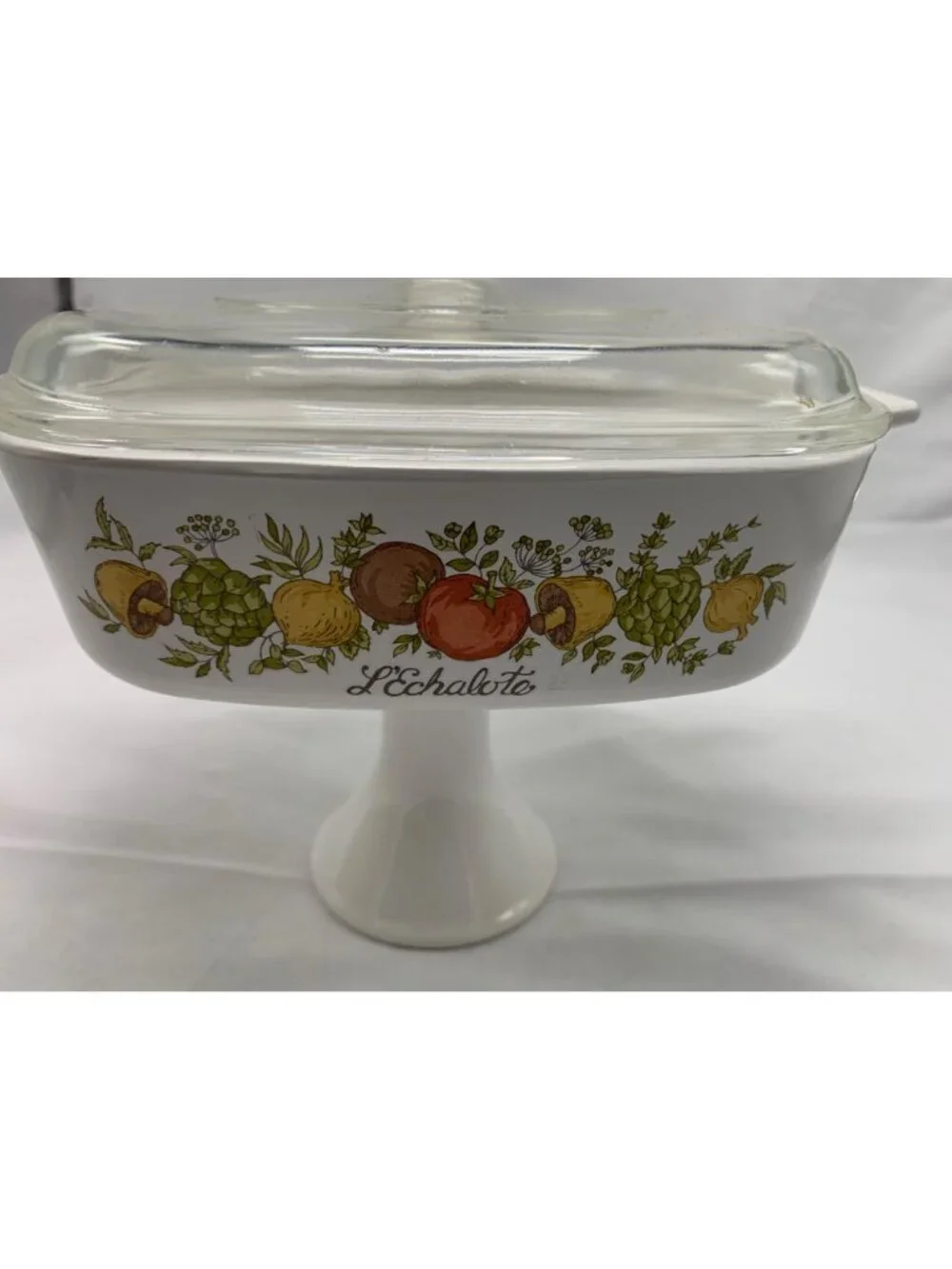1970's CorningWare LEchalote 1 Qt Casserole Dish With Glass Lid